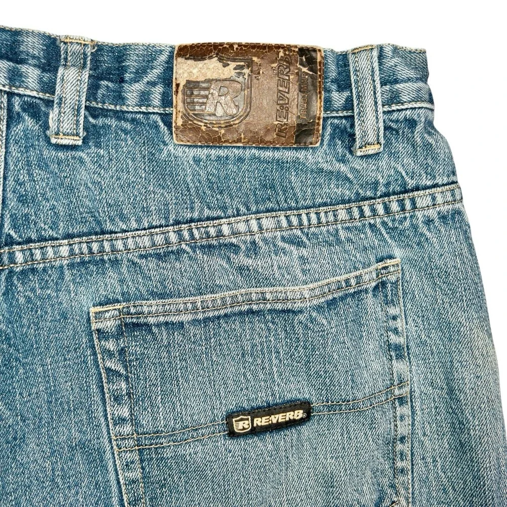 Vintage Reverb Wide Leg‎ Baggy Jeans Mens 38x34 Paint Splatter Stains Distressed